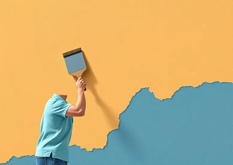 Application d'un enduit décoratif à la lisseuse sur un mur